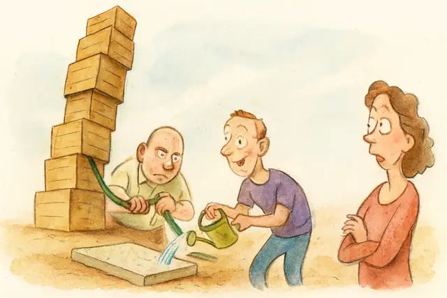 Karikatur zum Stück: Auf Pump ins Rechenzentrum: Wie der KI-Boom den Anleihemarkt unter Druck setzt