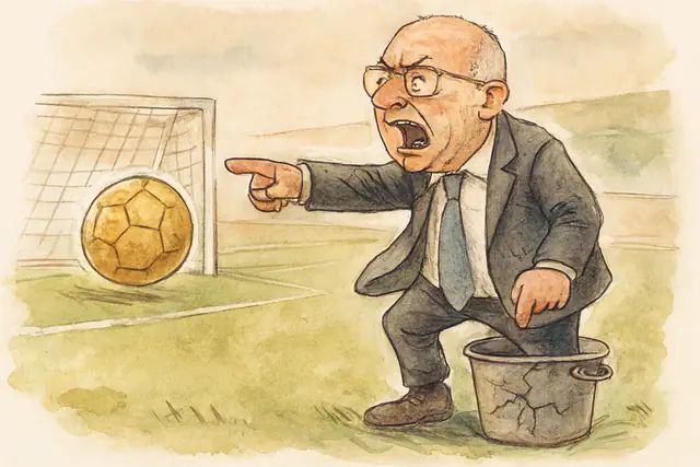 Karikatur zum Stück: Neuendorfs beste Idee: Aus Worten einen Beschluss machen