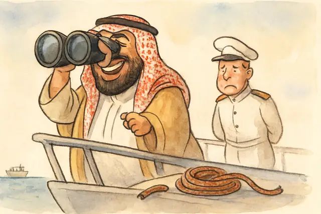 Karikatur zum Stück: Riyads Koalition: Bündnis statt Schutzversprechen