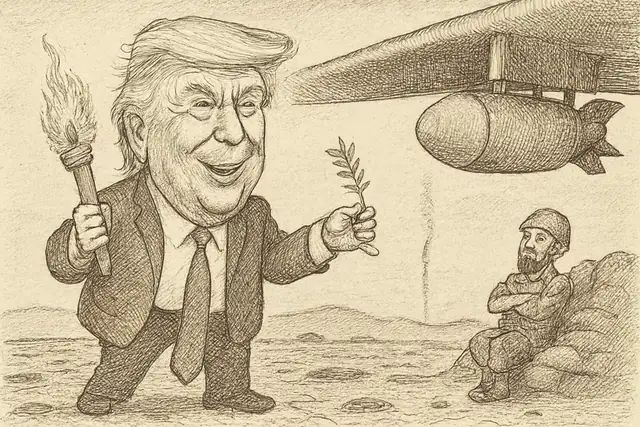 Karikatur zum Stück: Trumps Signale, Teherans Kalkül