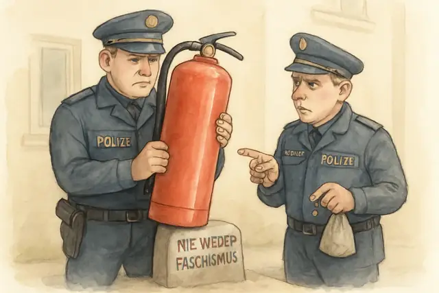 Staatliche Symbolik im Beton: Wenn der Polizeiposten das Erbe überschreibt
