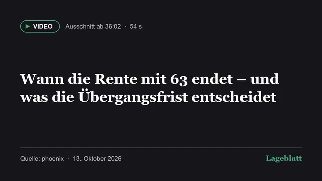 Wann die Rente mit 63 endet – und was die Übergangsfrist entscheidet