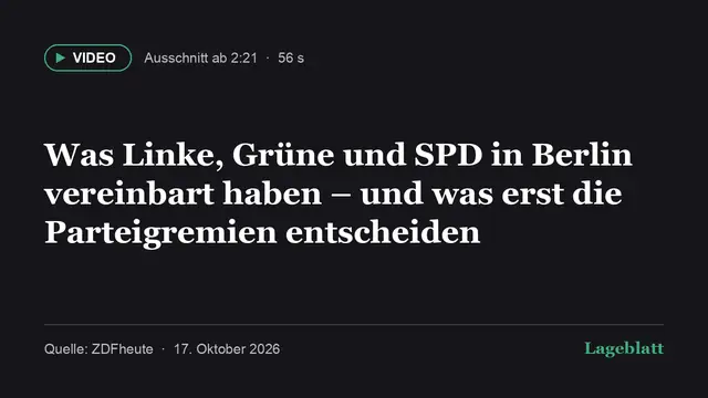 Was Linke, Grüne und SPD in Berlin vereinbart haben – und was erst die Parteigremien entscheiden